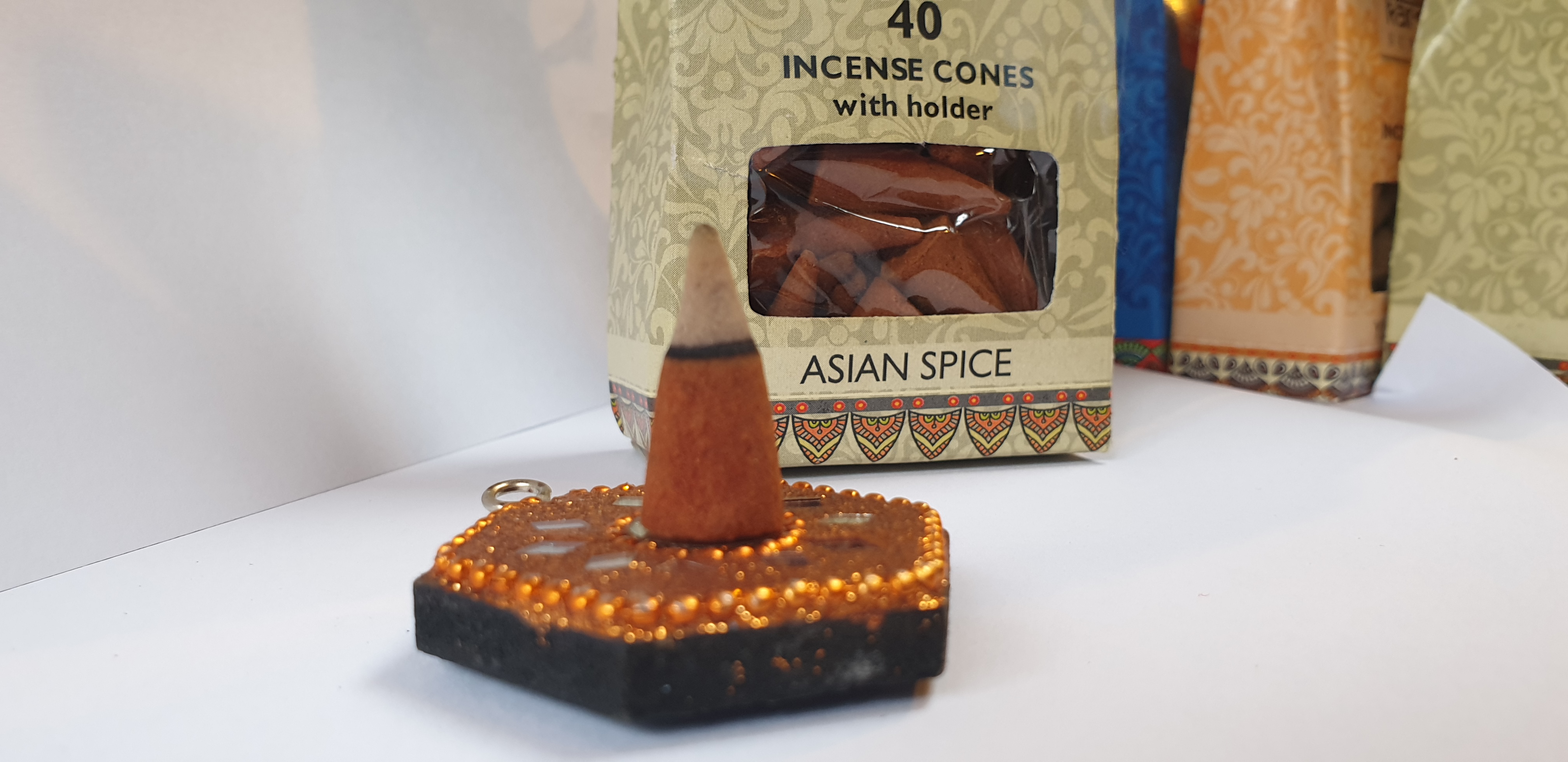 Karma Scents Incense Cones with Glitter Holder